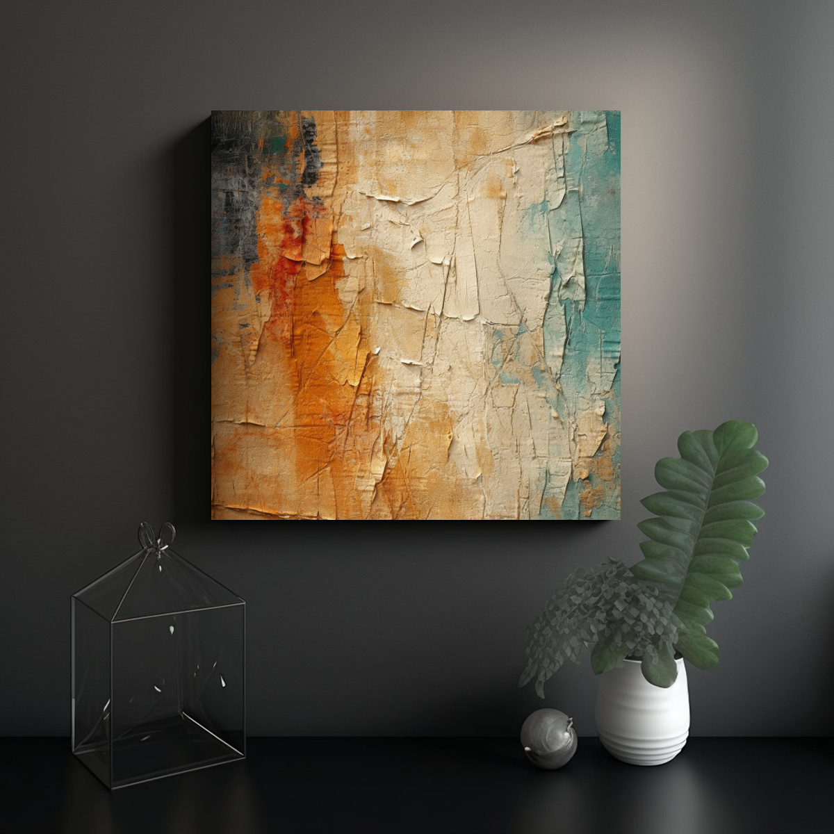 PINTURAS DE DECORACIÓN CON TEXTURA DE LIENZO 100X100 CM - 2