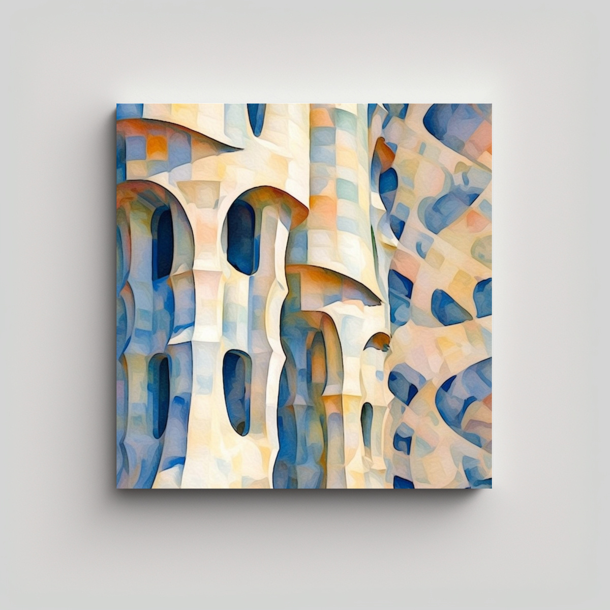 TELA EN BASTIDOR ESTILO ANTONIO GAUDÍ: ARTE DE 60X60 CM - 1