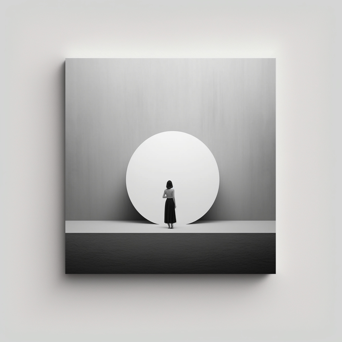 ARTE MINIMALISTA EN BLANCO Y NEGRO ESTILO VINTAGE 100X100 CM - 1