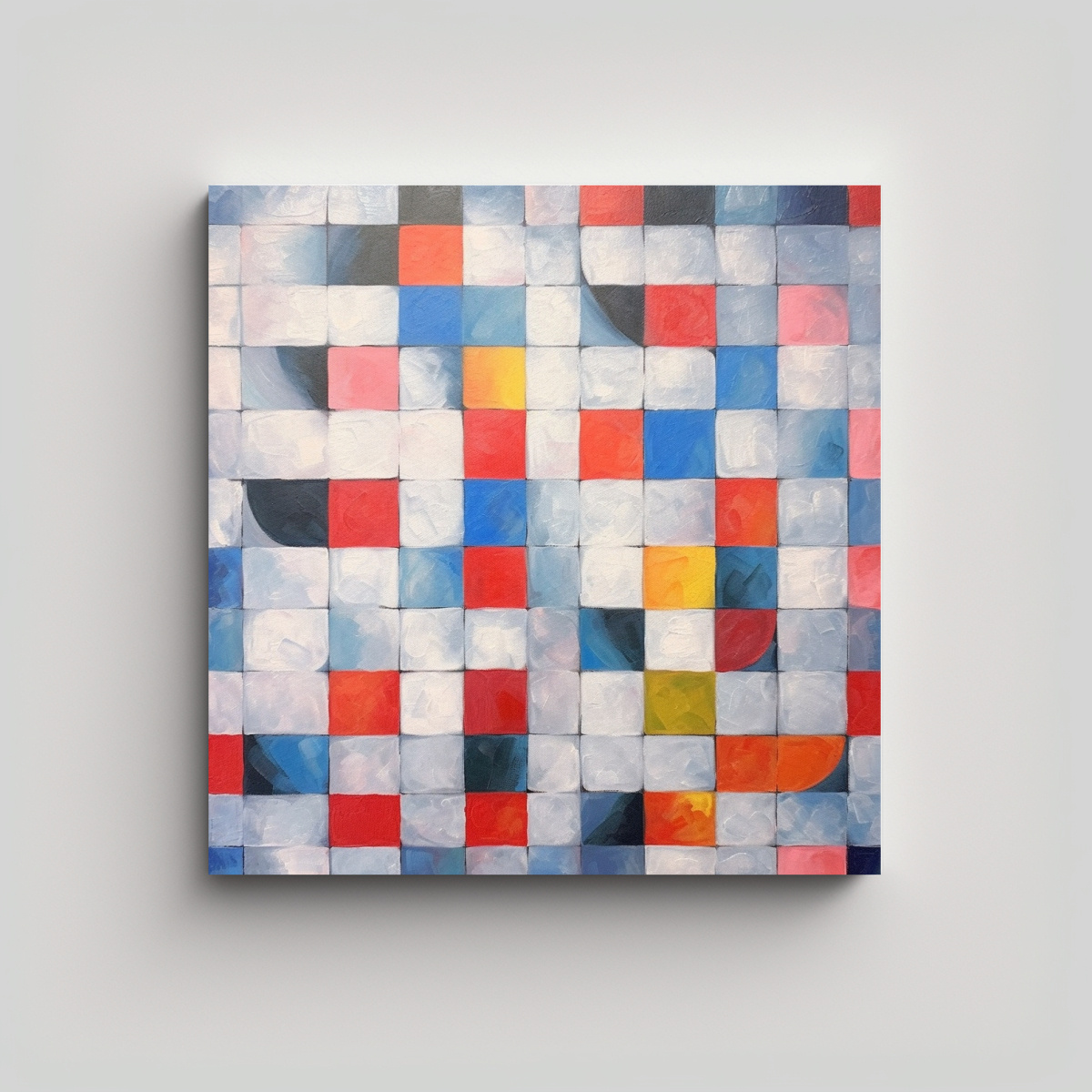 CUADRO COMPOSICIÓN VIBRANTE: ARTE MODERNO EN 100X100 CM - 1