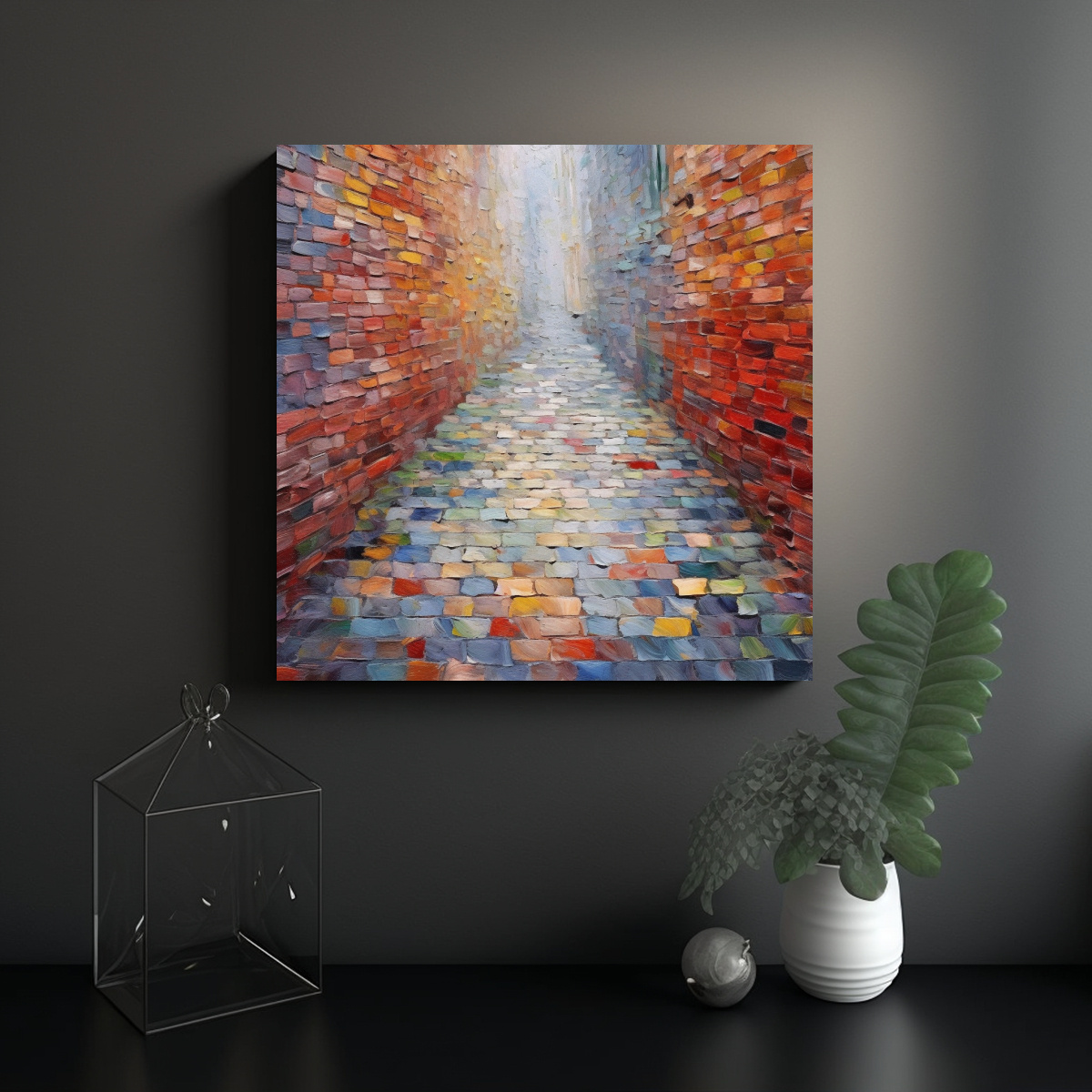 CUADRO MODERNO RELIEVE MOSAICO CUADRADO 20X20 CM - 2