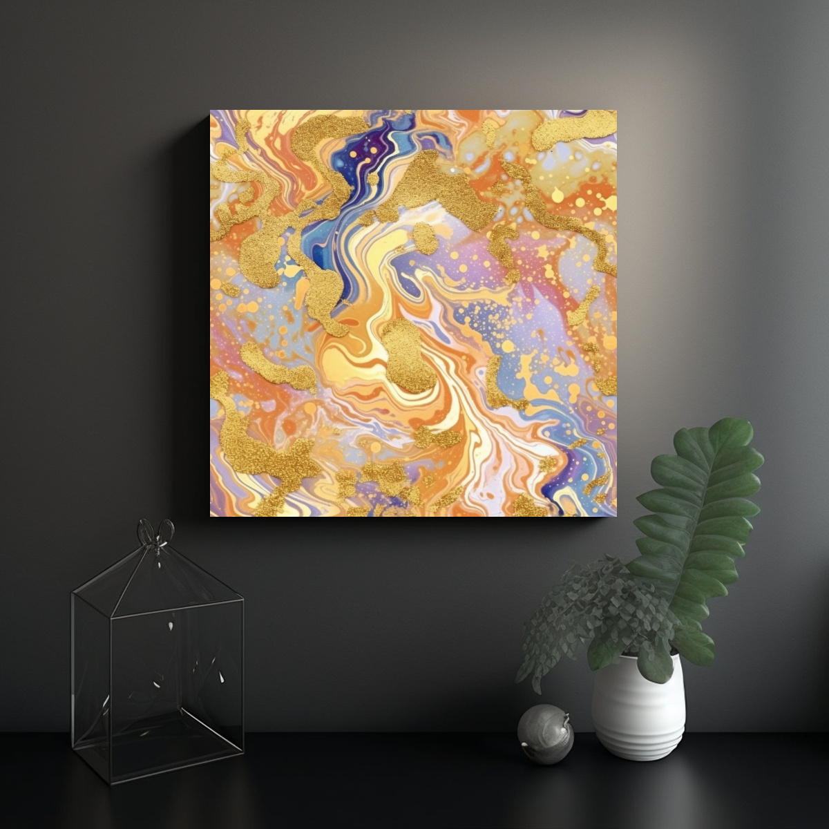 PINTURAS DECORATIVAS CON DISEÑO DE VERTIDO 30X30 CM - 2