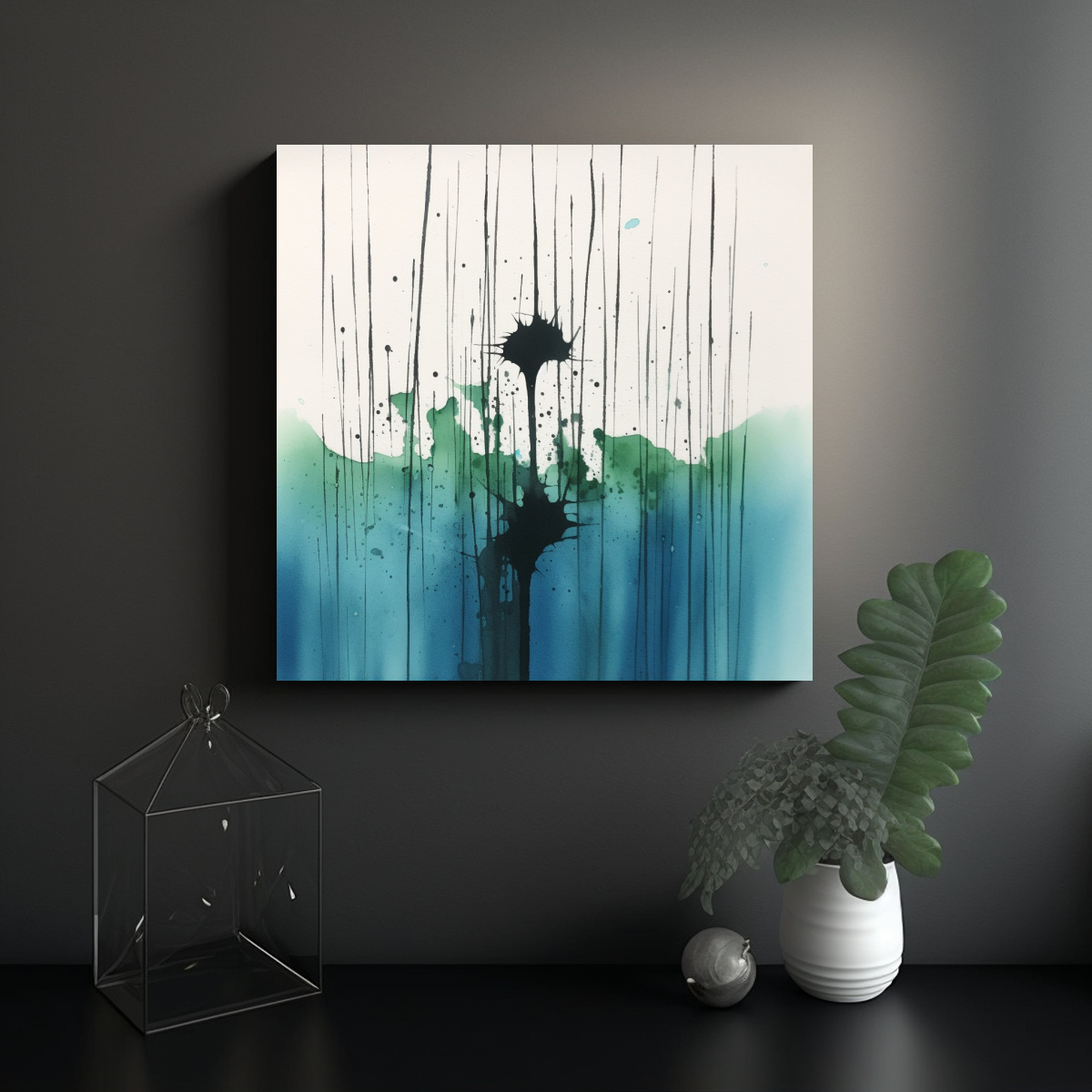 COMPOSICIÓN PATRON INTENSO PARA SALA: ARTE 20X20 CM - 2