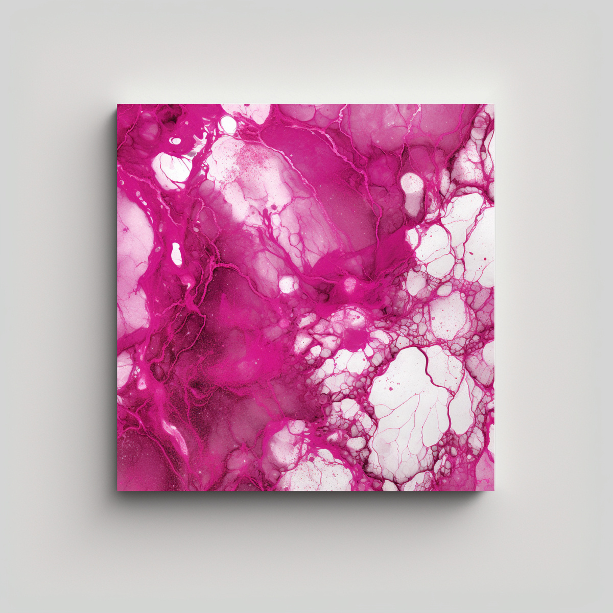 CUADRO MODERNO TEXTURA DE MÁRMOL MAGENTA VIDA. 30X30 CM - 1