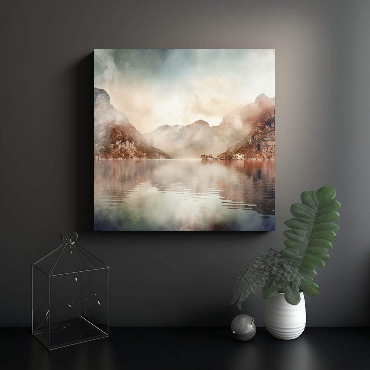 PAISAJES MONTAÑOSOS Y ACUÁTICOS EN ARTE 60X60 CM - 2