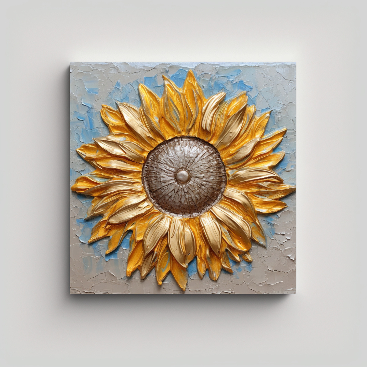 CUADRO DE INSPIRACIÓN FLORAL GIRASOL COLORIDO 30X30 CM - 1