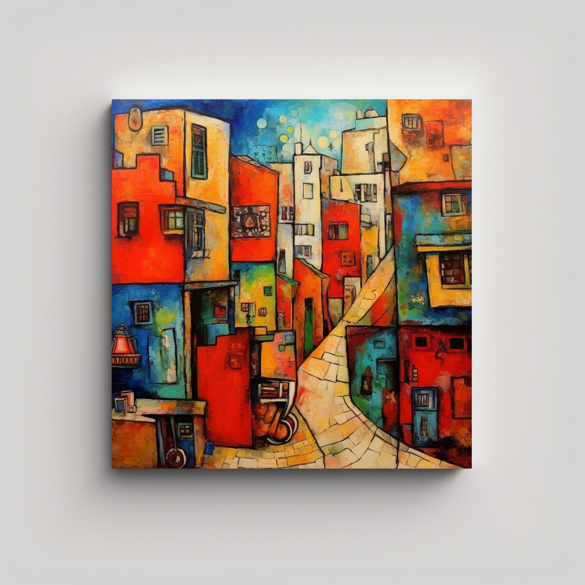 PINTURA CANVA TELA COMBINACIÓN URBANA ESTILO 70X70 CM - 1