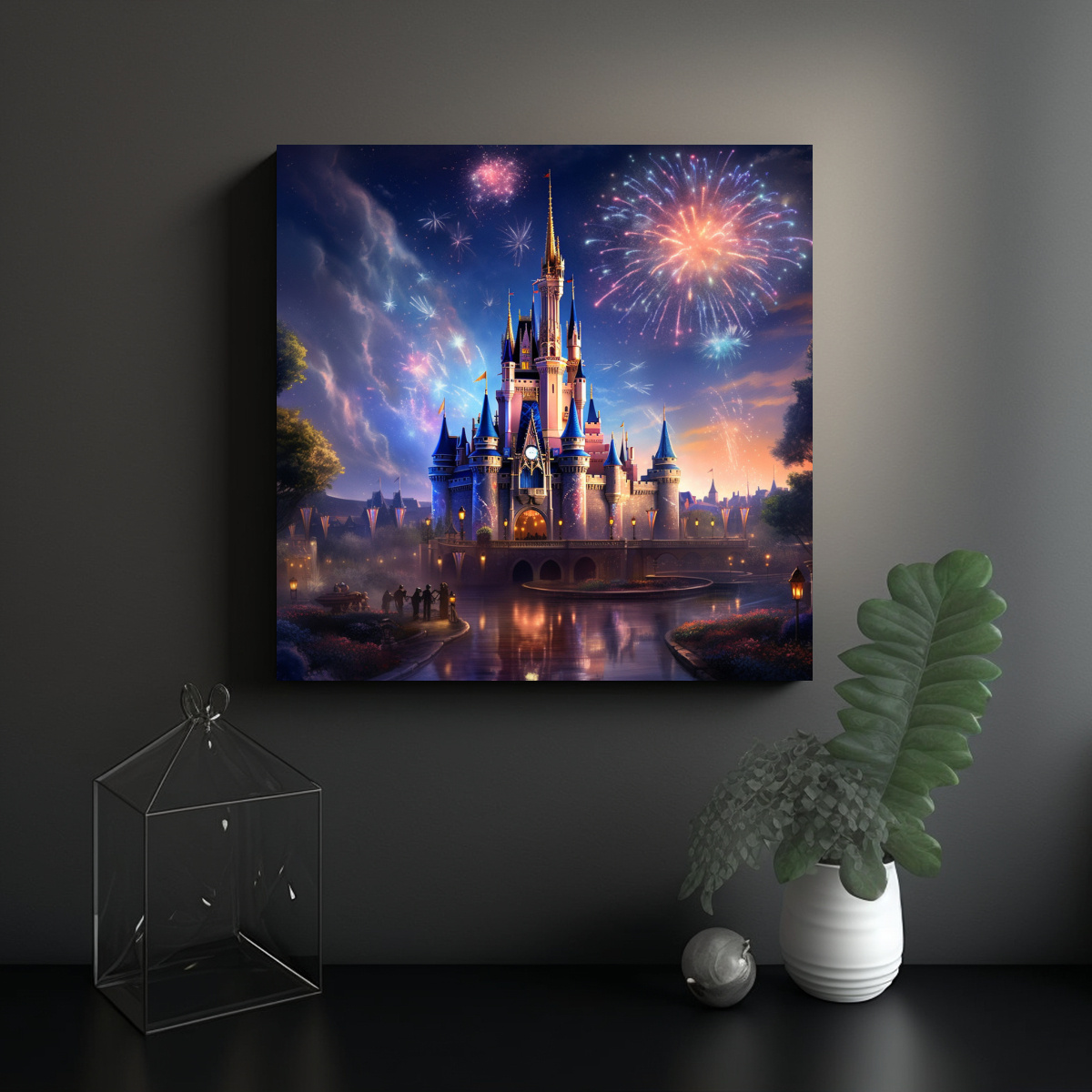 CREAR CUADRO LUJOSO DE CENICIENTA DE DISNEY CON 60X60 CM - 2