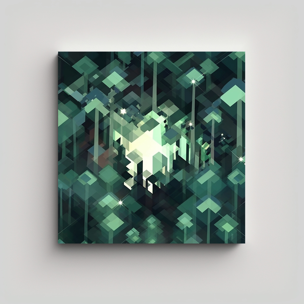 CUADRO DE PARED ABSTRACTO EN LIENZO CON FORMAS 80X80 CM - 1