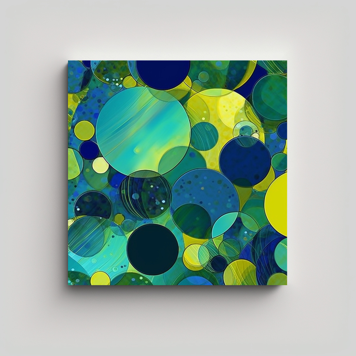 CUADROS DECORATIVOS CON PATRONES SUAVES EN AZUL, 40X40 CM - 1