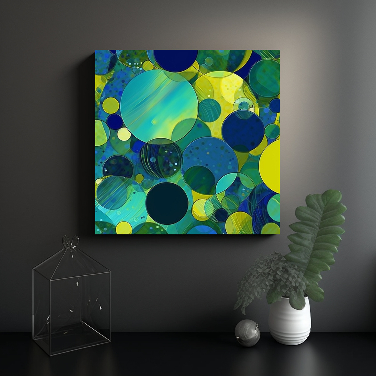 CUADROS DECORATIVOS CON PATRONES SUAVES EN AZUL, 40X40 CM - 2