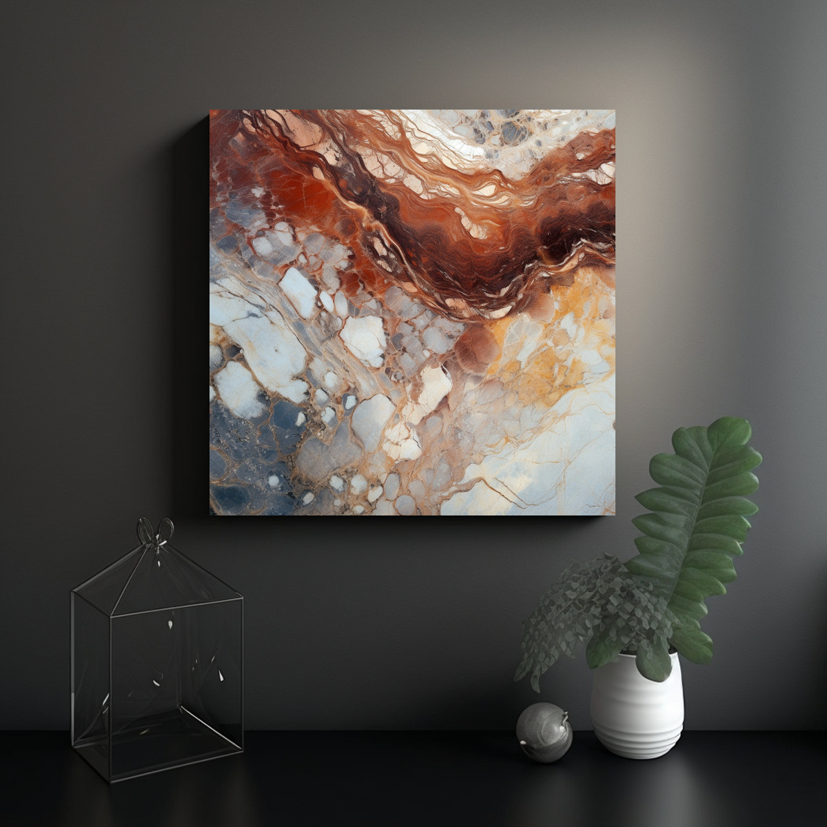 PINTURAS DECORATIVAS ELEGANTES DE TEXTURA MÁRMOL 80X80 CM - 2