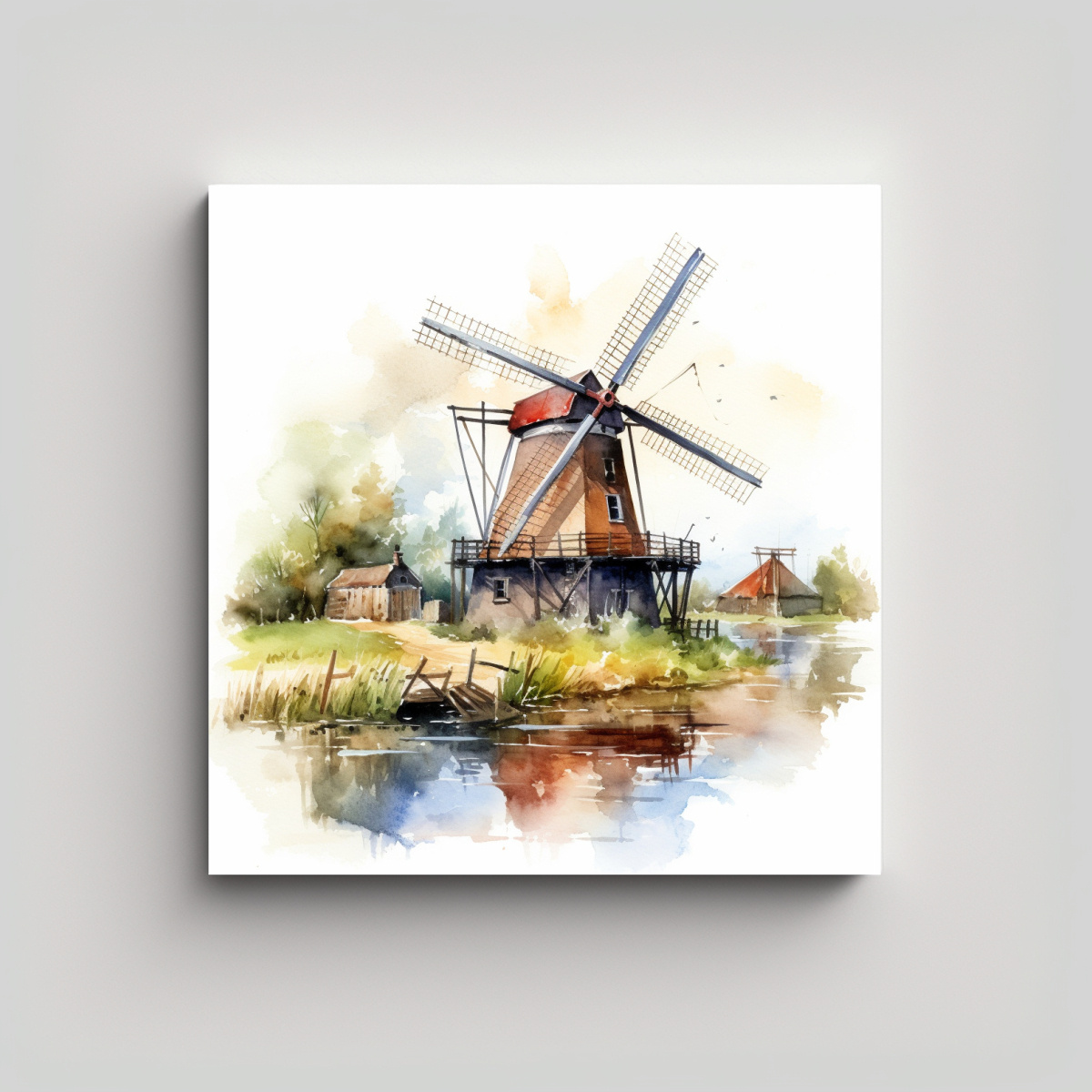 PINTURA ARTE FOTOGRAFÍA MOLINO DE VIENTO 70X70 CM - 1
