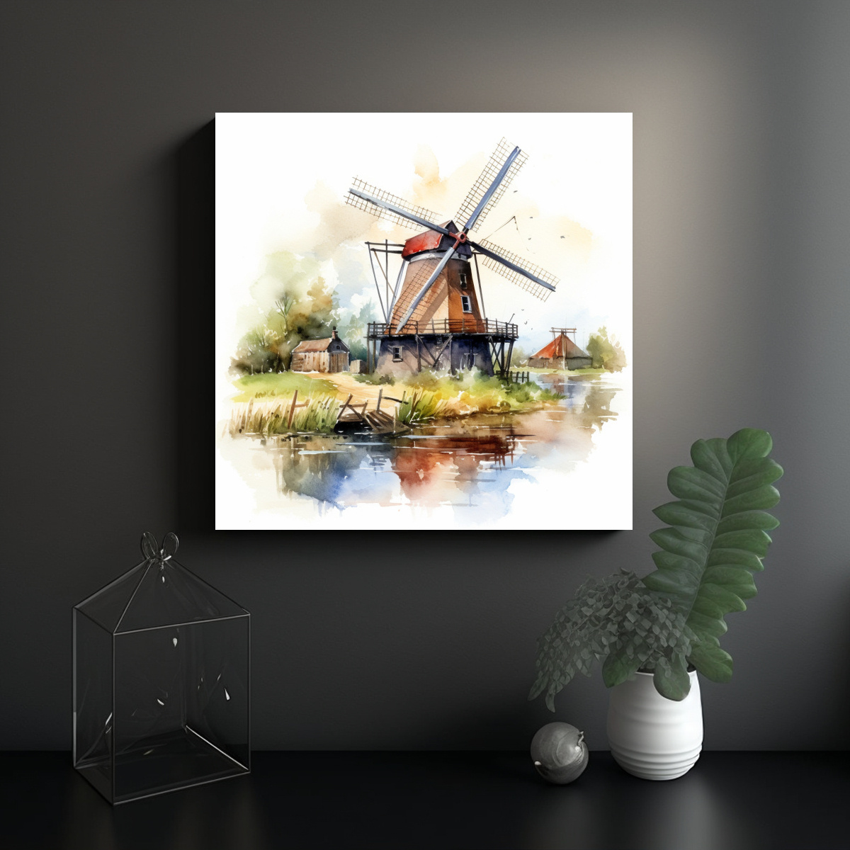 PINTURA ARTE FOTOGRAFÍA MOLINO DE VIENTO 70X70 CM - 2