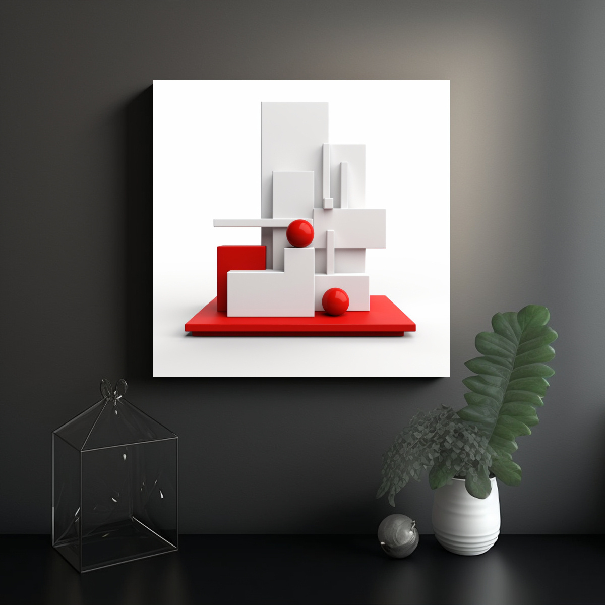 CUADRO EN BASTIDOR COMPOSICIÓN BRILLANTE 30X30 CM - 2