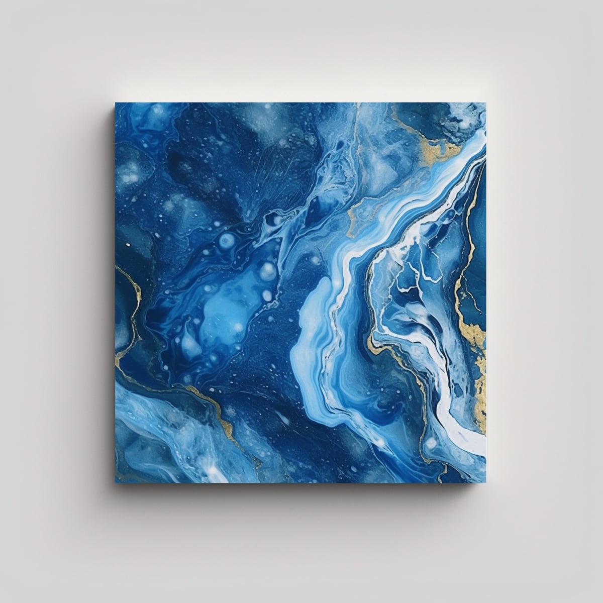 IMPRESIONANTE TEXTURA MÁRMOL AZUL EN LIENZOARTE. 90X90 CM - 1