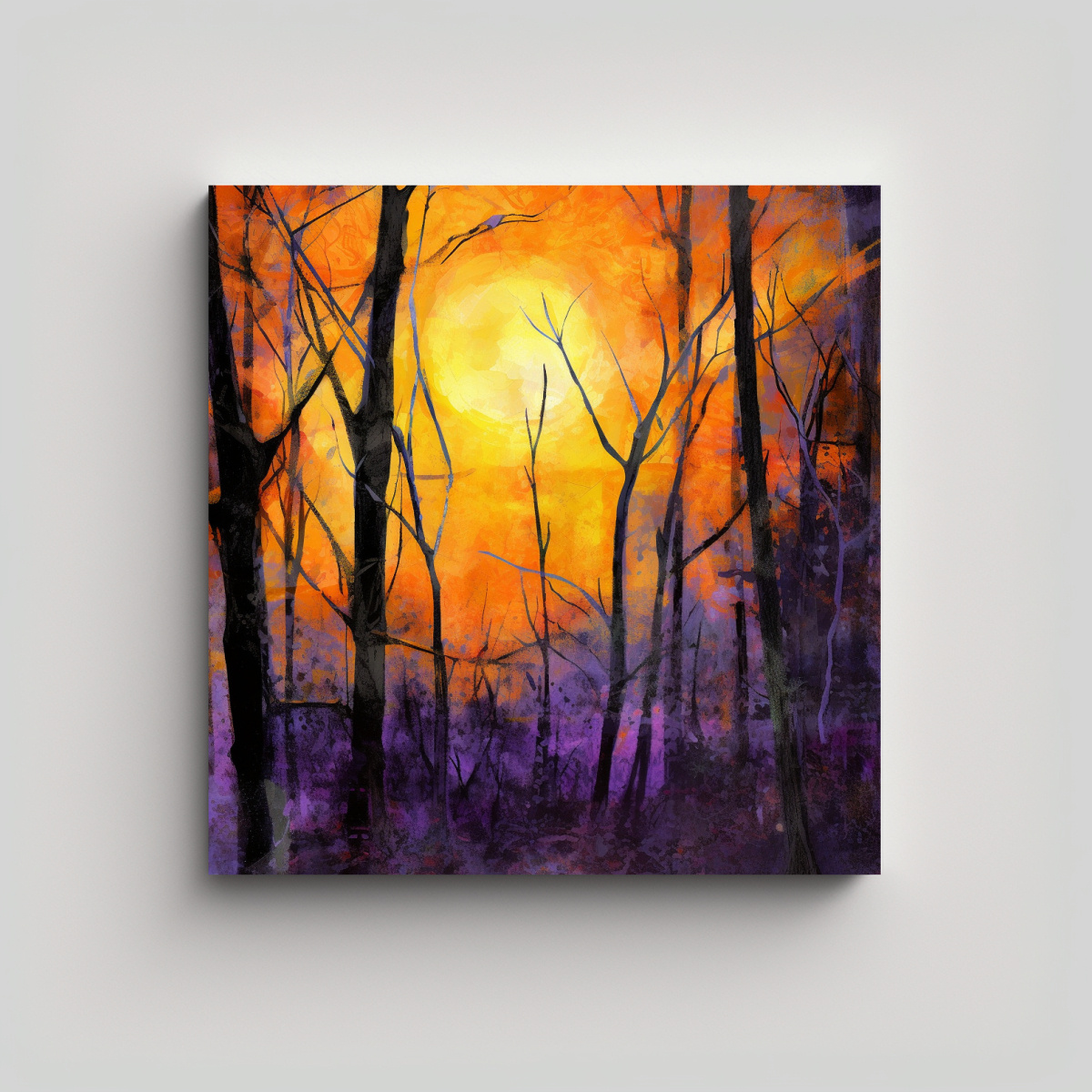 PINTURAS DECORATIVAS ESCENA ATARDECER CON 70X70 CM - 1
