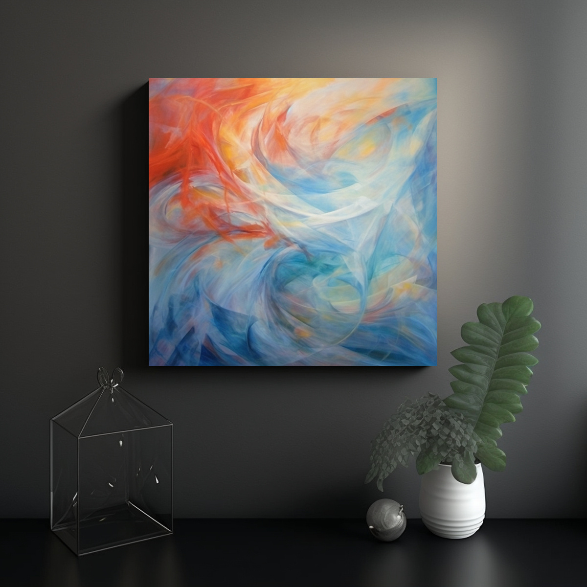 CUADRO CONCEPTO SURREALISTA: TEMA MARINO EN 70X70 CM - 2