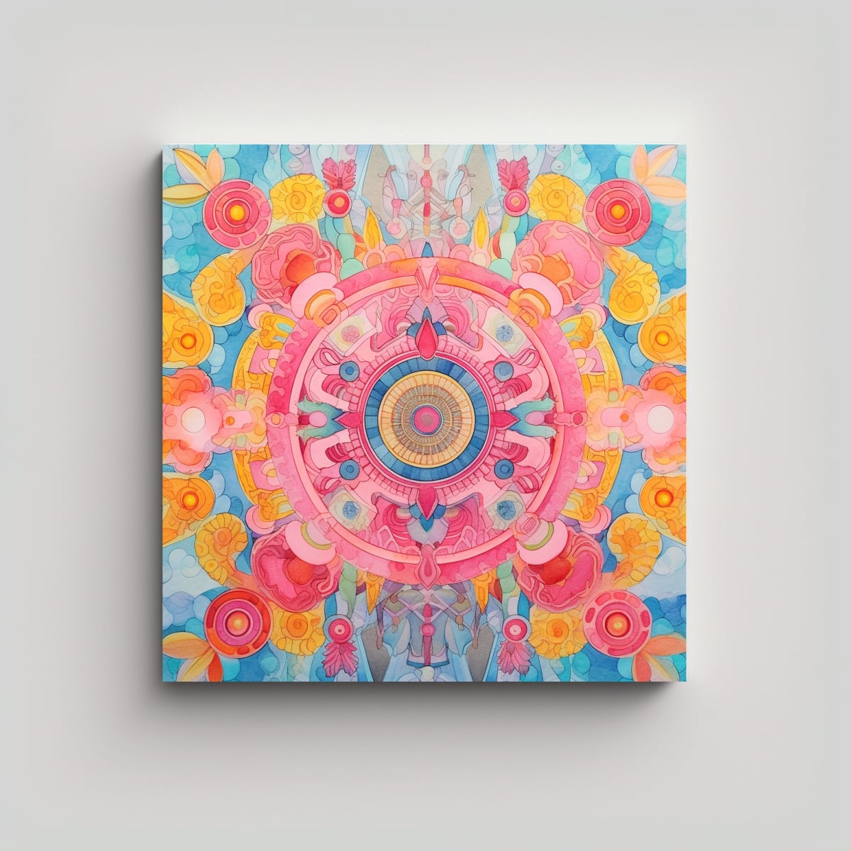 CUADRO COLORIDO ACUARELA Y PIGMENTO PARA 50X50 CM - 1