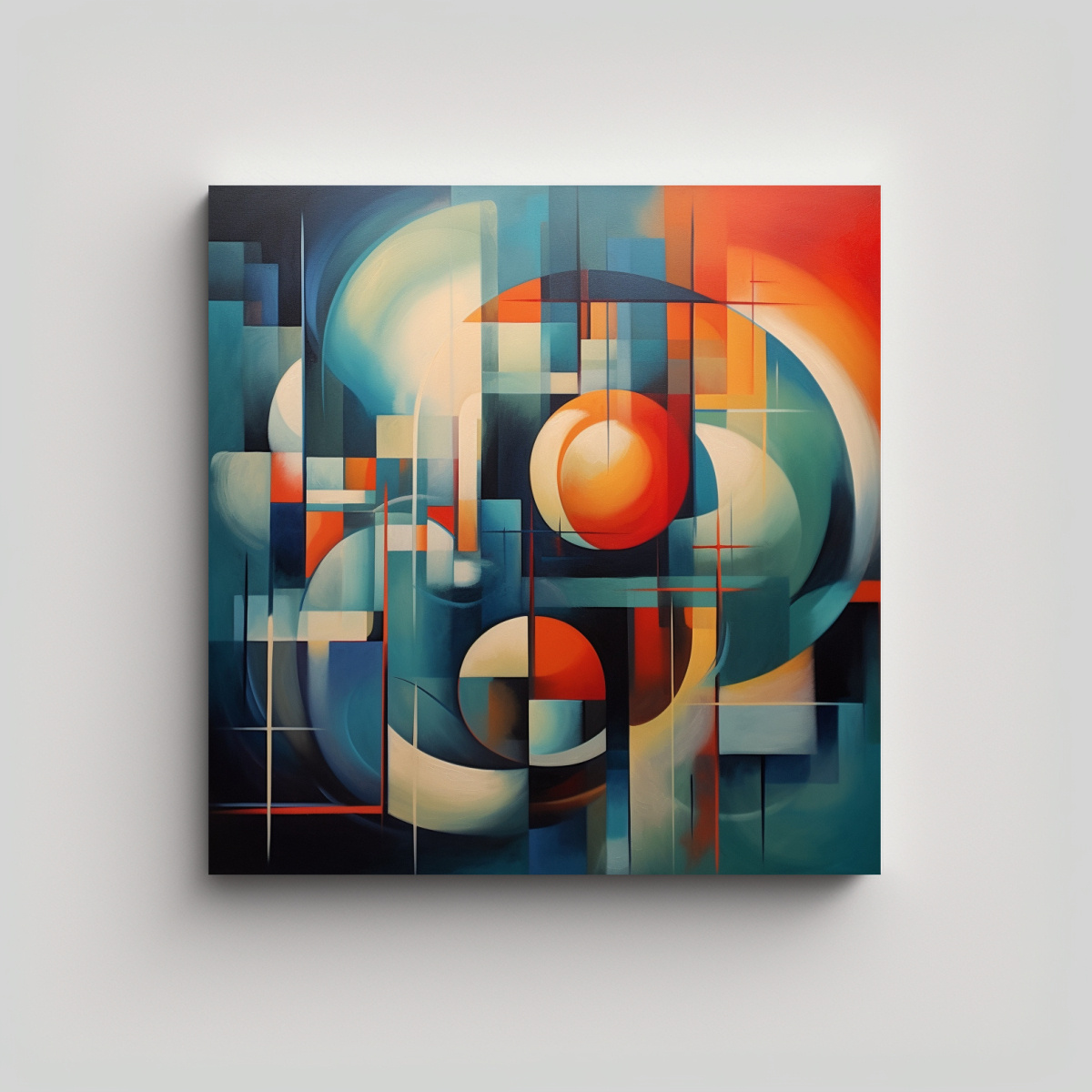 CUADRO LIENZO ABSTRACTO FORMACIÓN IMAGENES 40X40 CM - 1