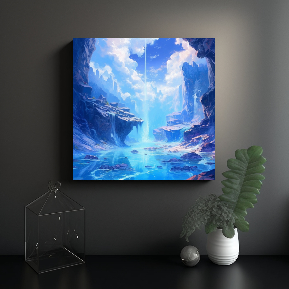 LIENZO TELA ALTA CALIDAD ARTE URBANO LUMINOSO 80X80 CM - 2