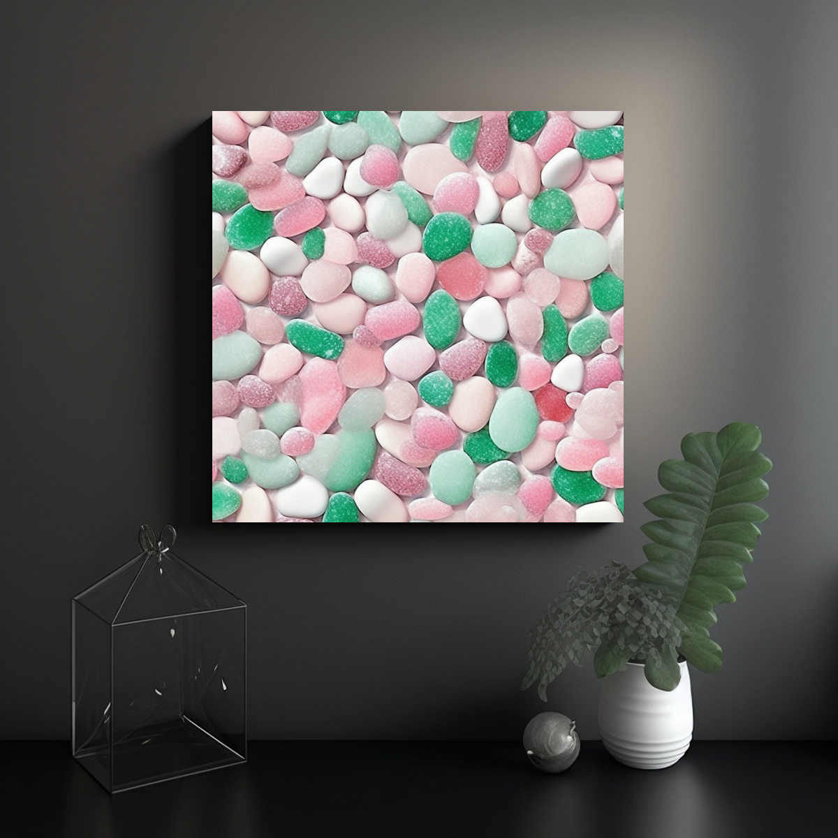 CUADROS DECORATIVOS DE PLAYA VERANO CON PIEDRAS 40X40 CM - 2