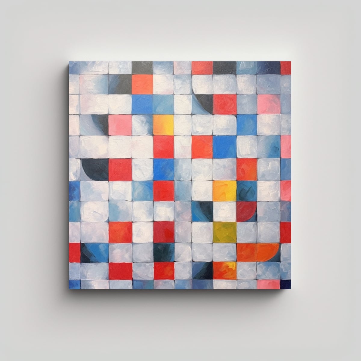 CUADRO COMPOSICIÓN VIBRANTE: ARTE MODERNO EN 60X60 CM - 1