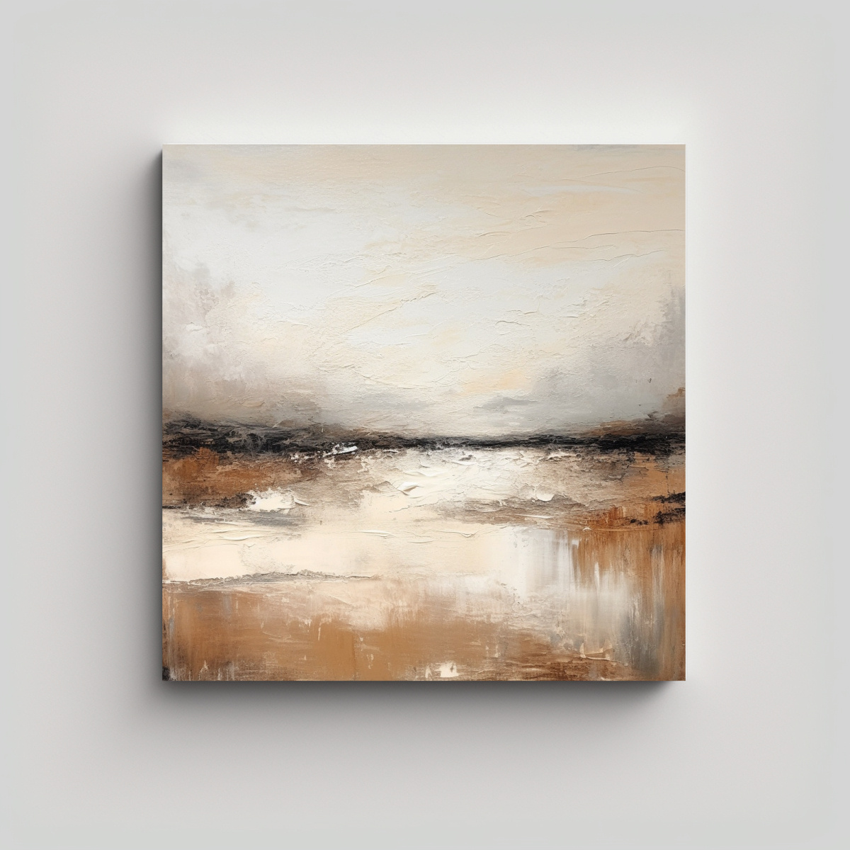 PINTURA AL ÓLEO CONTEMPORÁNEA NEUTRA 40X40 CM - 1