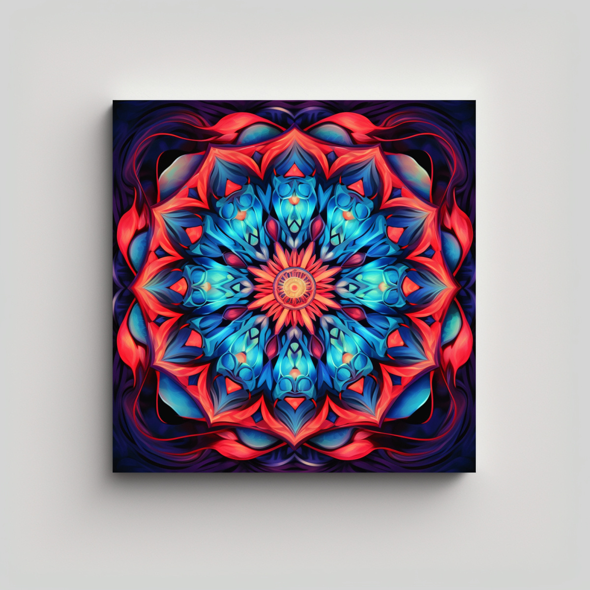 CUADRO ORIGINAL CON PATRÓN INTENSO DE 80X80 CM - 1