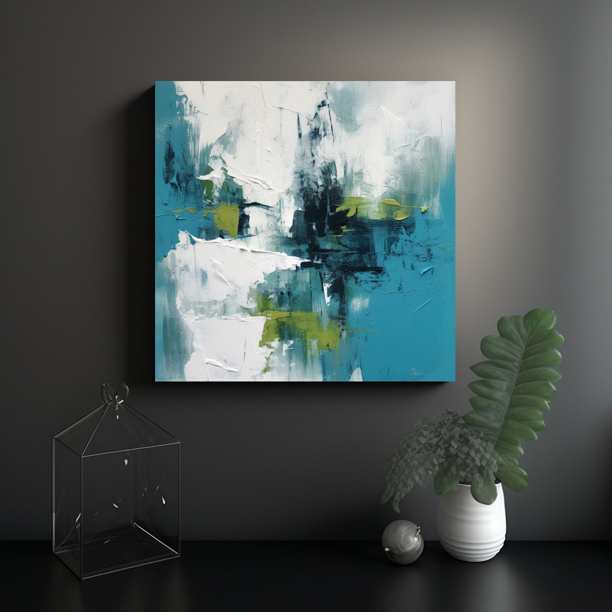 CUADRO DISEÑO LUMINOSO: PINTURA MODERNA 80X80 CM - 2
