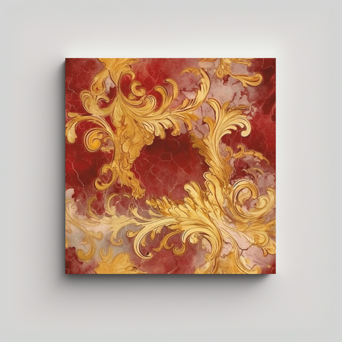 CUADRO GRANATE Y DORADO ESTILO REFINADO PARA 90X90 CM - 1