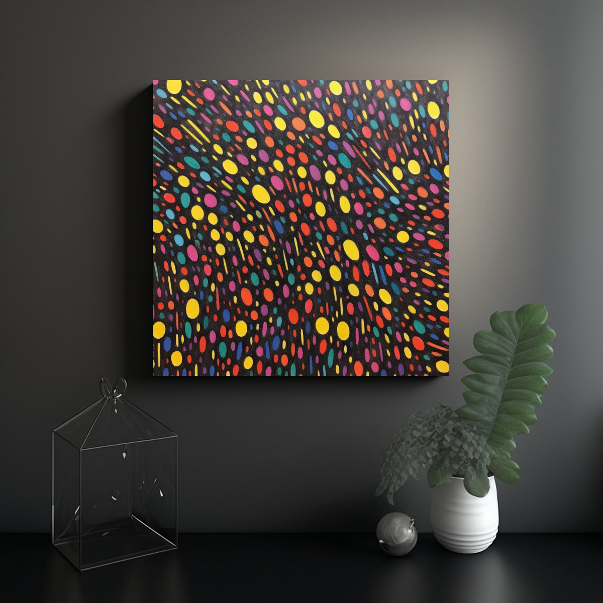 CUADRO IMPRESO MURAL MINIMALISTA DE CRAYÓN: ARTE 20X20 CM - 2
