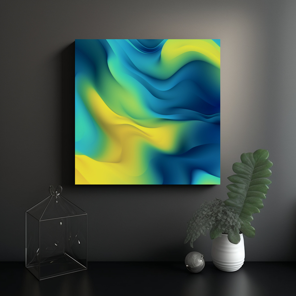 OBRA ARTE EN BASTIDOR: COMPOSICIÓN MULTICOLOR DE 60X60 CM - 2