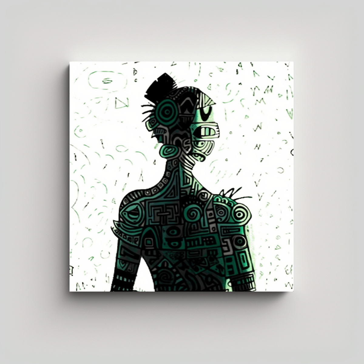 CUADROS DECORATIVOS ESTILO BASQUIAT CON FONDO DE 30X30 CM - 1