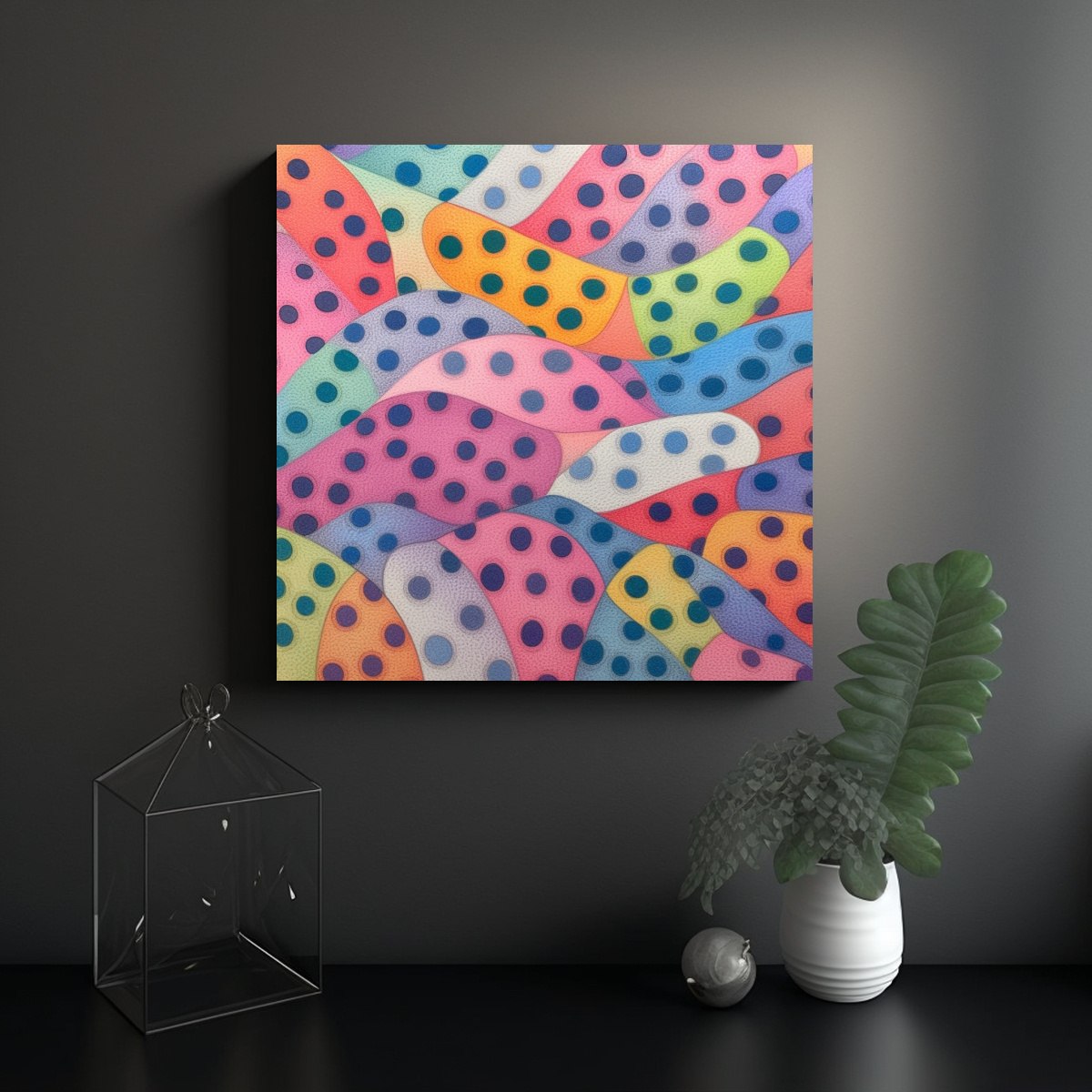 CUADRO MINIMALISTA MODERNO EN TONOS PASTELES: 80X80 CM - 2