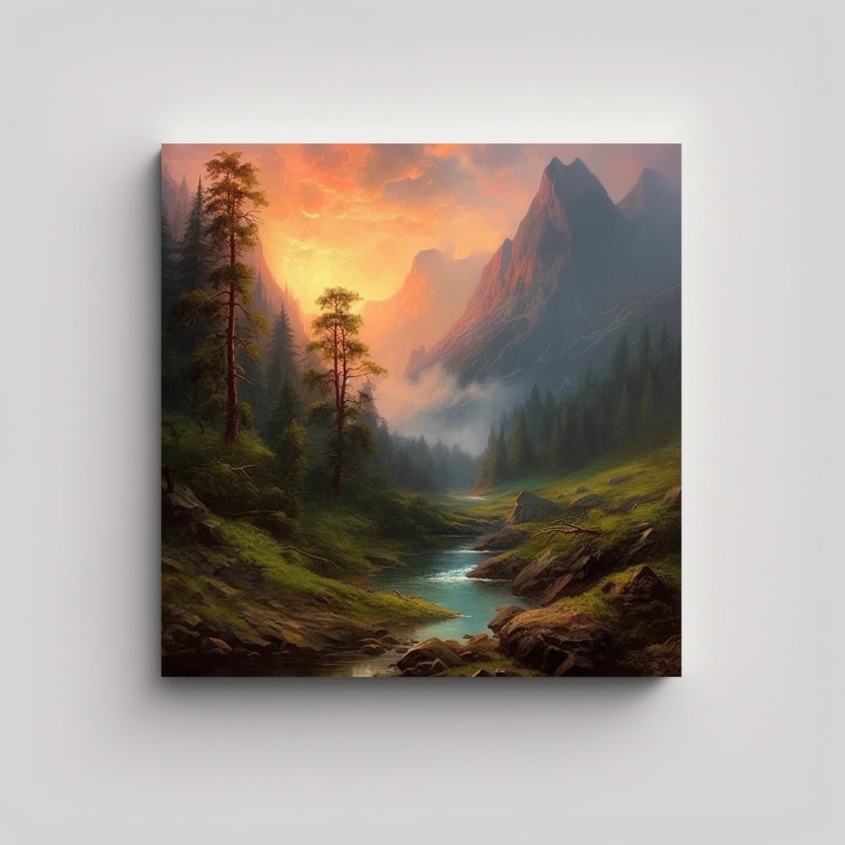 CUADRO ENIGMÁTICO PAISAJE MAJESTUOSO AL ESTILO 70X70 CM - 1
