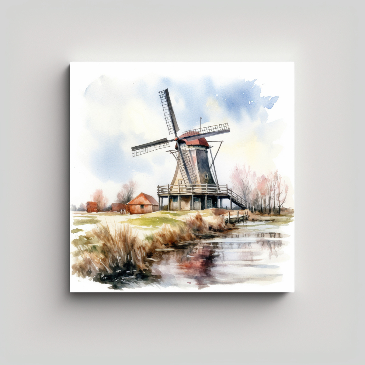 PINTURA MURAL ALTA CALIDAD MOLINO DE VIENTO 20X20 CM - 1