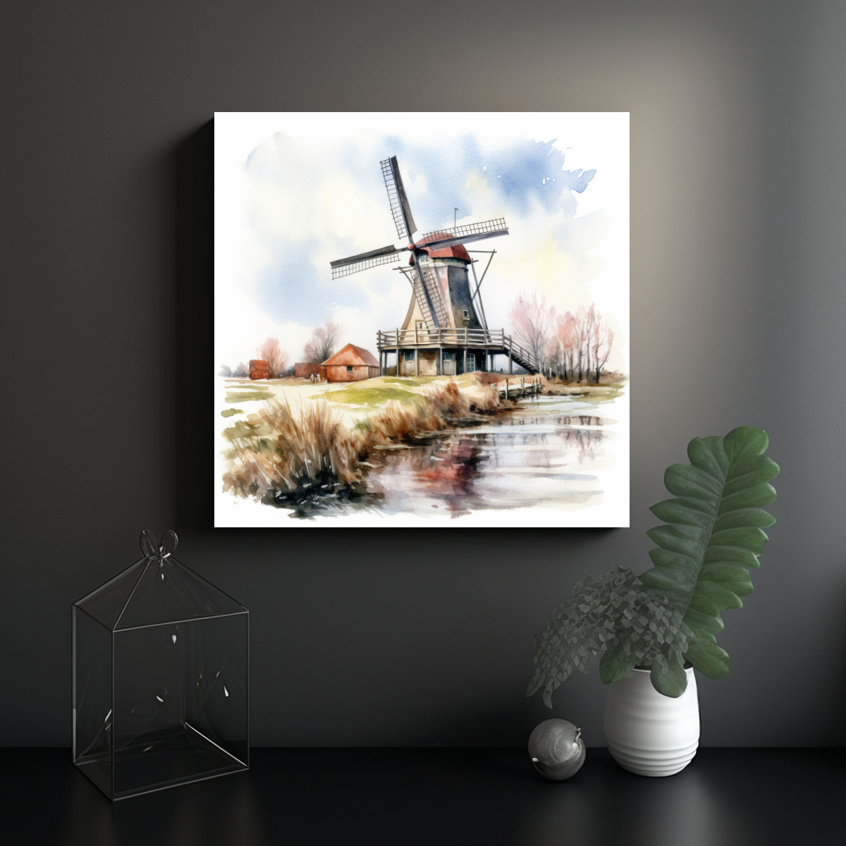 PINTURA MURAL ALTA CALIDAD MOLINO DE VIENTO 20X20 CM - 2
