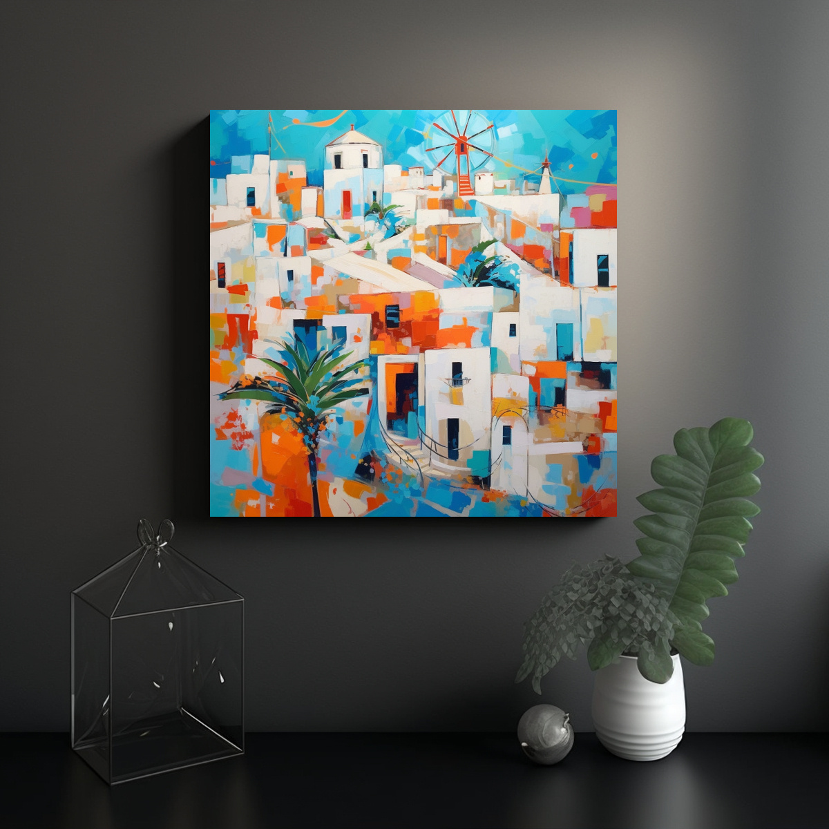 LIENZO MODERNO: INTERPRETACIÓN ABSTRACTA 30X30 CM - 2