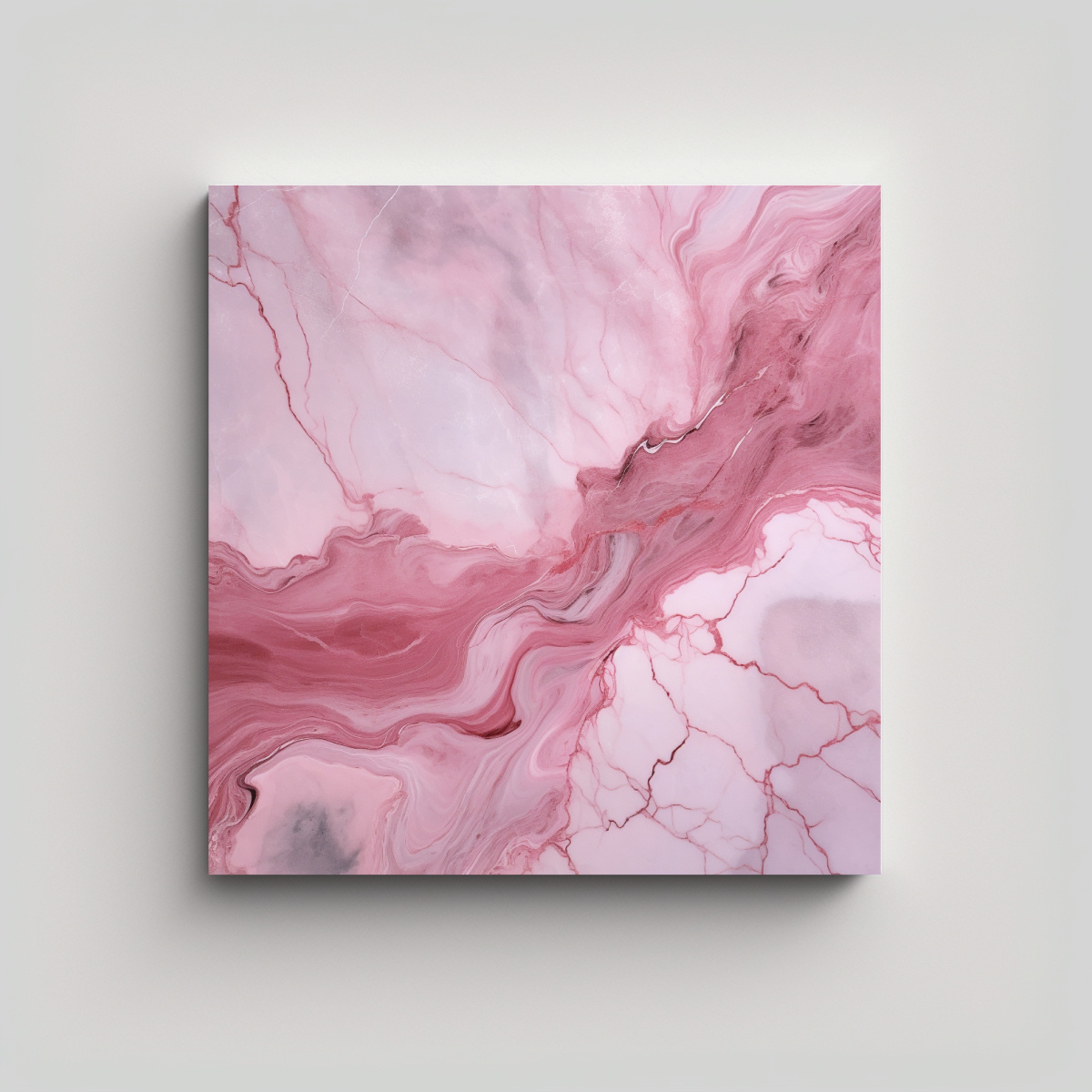 PINTURA DECORATIVA MÁRMOL ROSA ESPECTACULAR 50X50 CM - 1