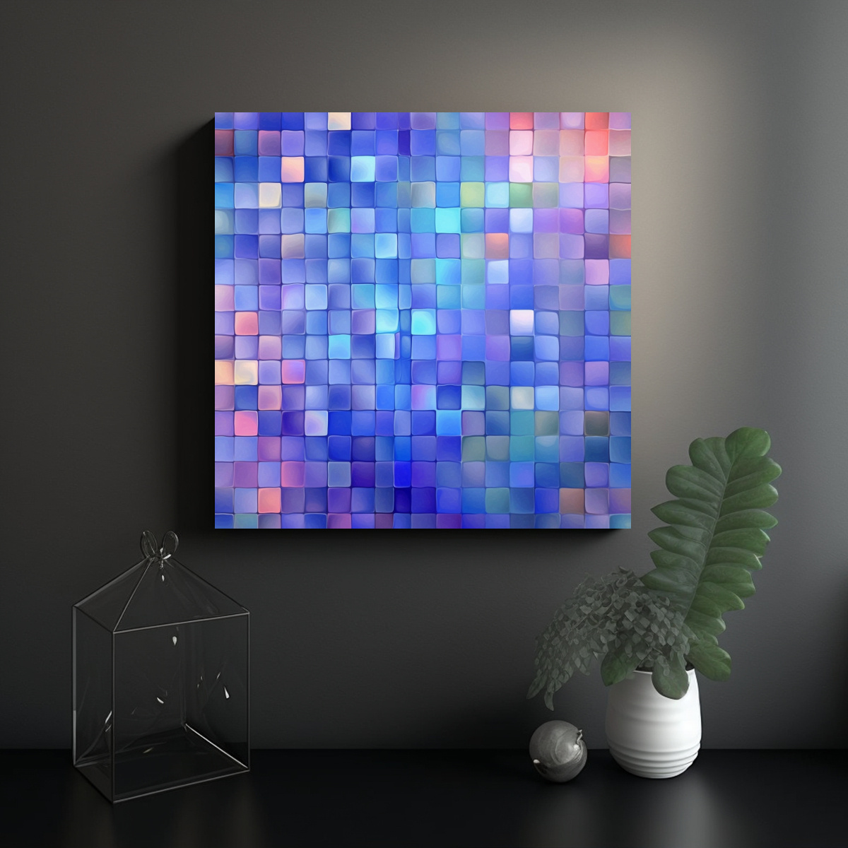 CUADROS DECORATIVOS ESTILO DIGITAL CON LÍNEAS 20X20 CM - 2
