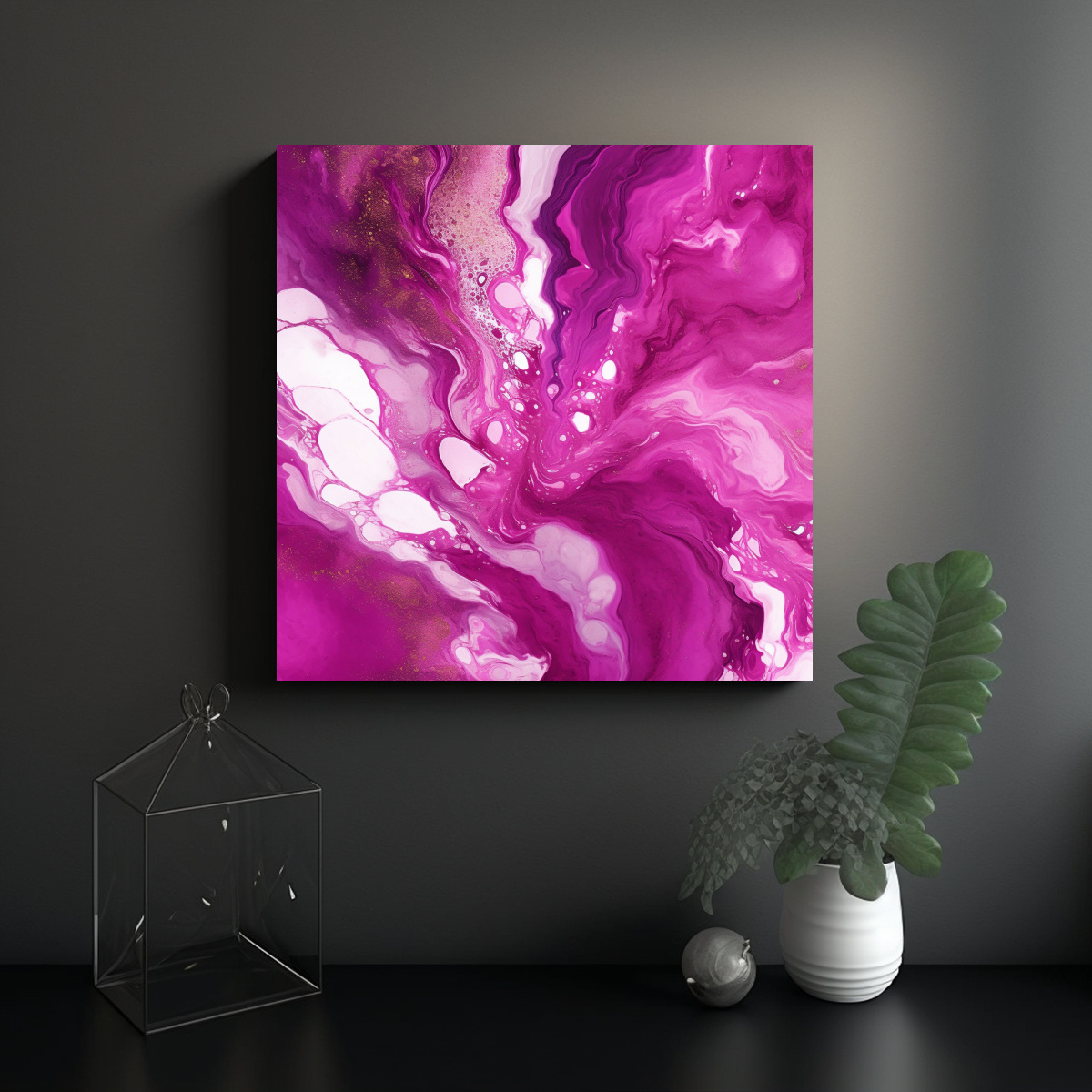 PINTURAS DECORATIVAS DE TEXTURA DE MÁRMOL MAGENTA 70X70 CM - 2