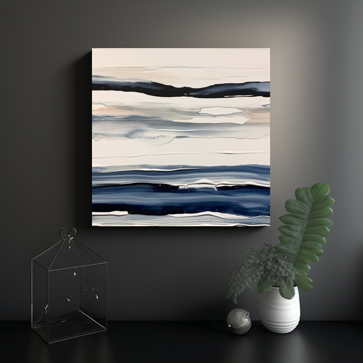 PINTURA FLUIDA MINIMALISTA MODERNA QUE EXPRESA LA 90X90 CM - 2