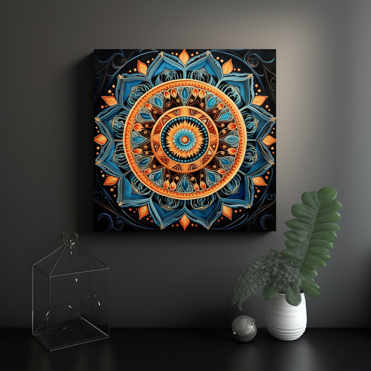 PINTURAS DE DECORACIÓN ENIGMÁTICAS CON MANDALAS 50X50 CM - 2