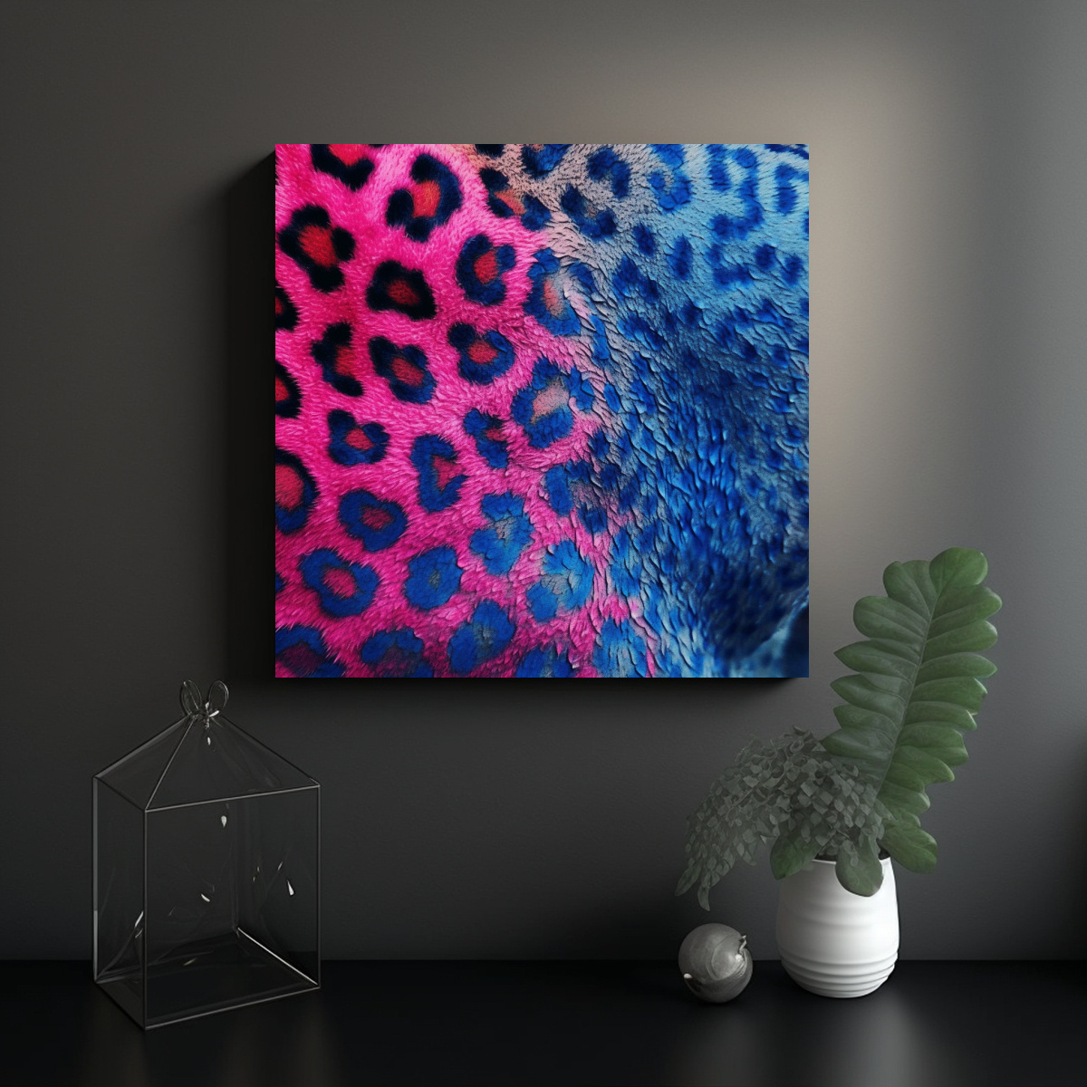 CUADRO VANGUARDIA LUMINOSIDAD ESTAMPADO LEOPARDO 100X100 CM - 2