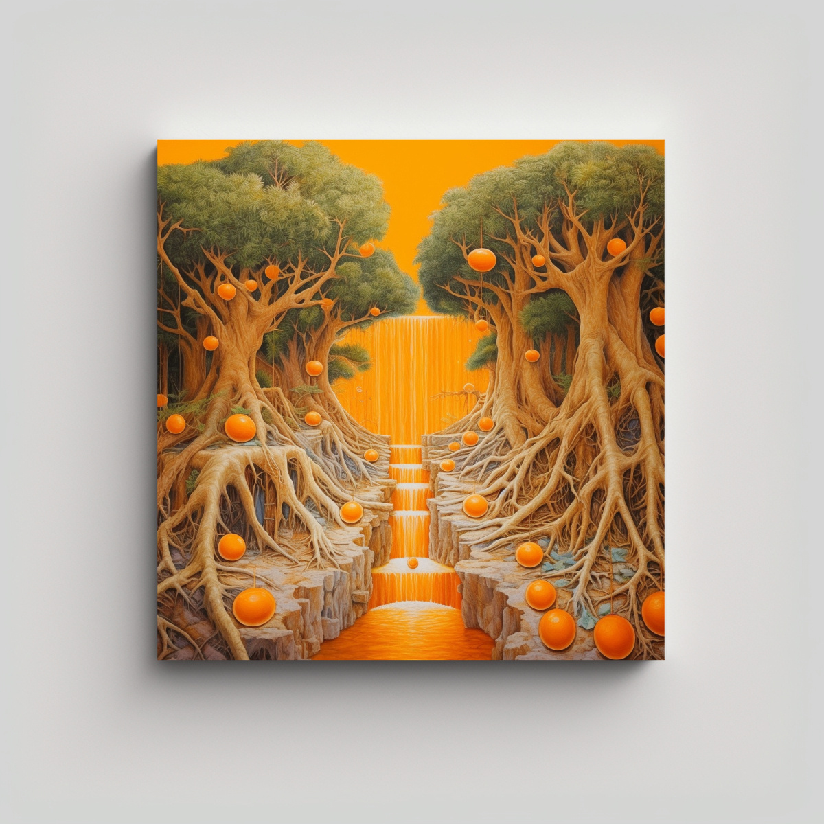 PINTURAS DECORATIVAS ELEGANTES PARA ISLA EN TONOS 80X80 CM - 1