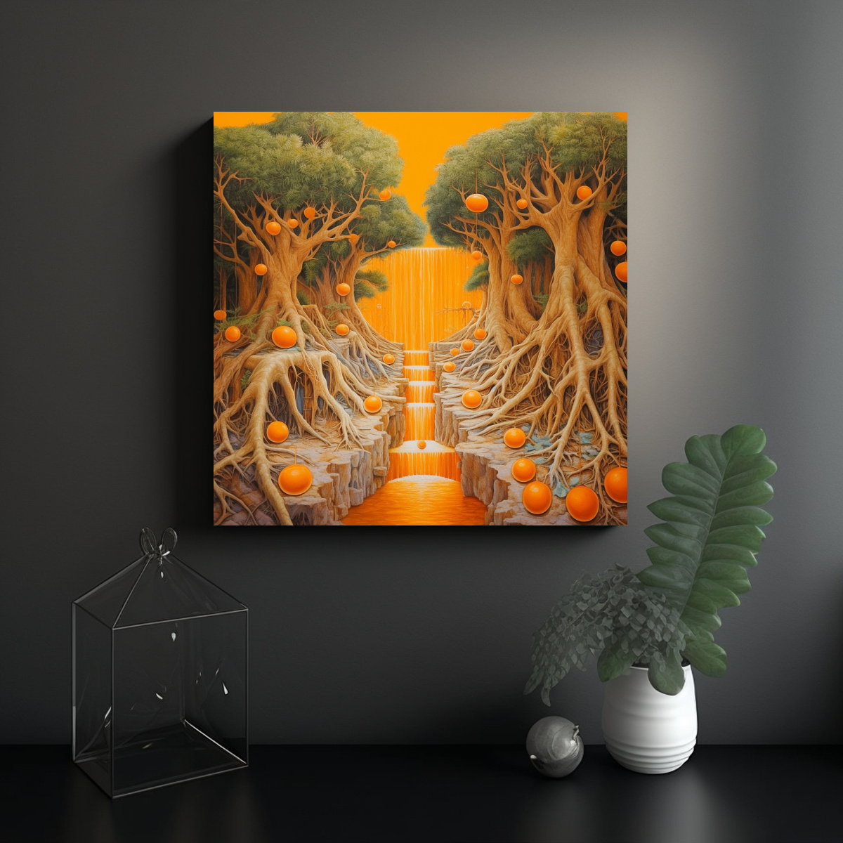 PINTURAS DECORATIVAS ELEGANTES PARA ISLA EN TONOS 80X80 CM - 2