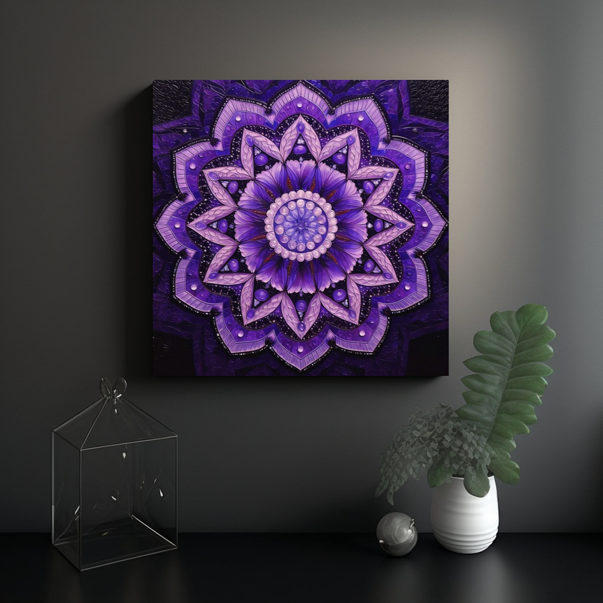CUADRO TELA BASTIDOR IMPACTO VISUAL MANDALA 70X70 CM - 2
