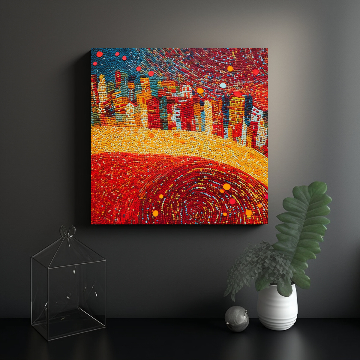 FONDO PUNTILLISTA ADORABLE EN ESTILO DE DANIEL 100X100 CM - 2