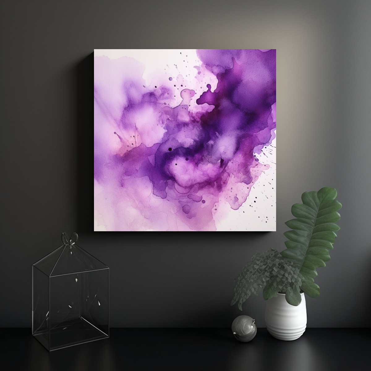 PINTURAS DECORATIVAS CON MANCHAS DE ACUARELA 90X90 CM - 2
